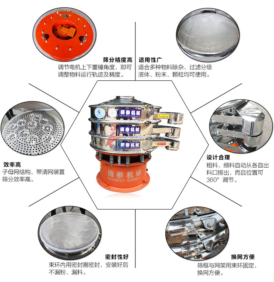 糯米粉不銹鋼振動篩細節(jié)