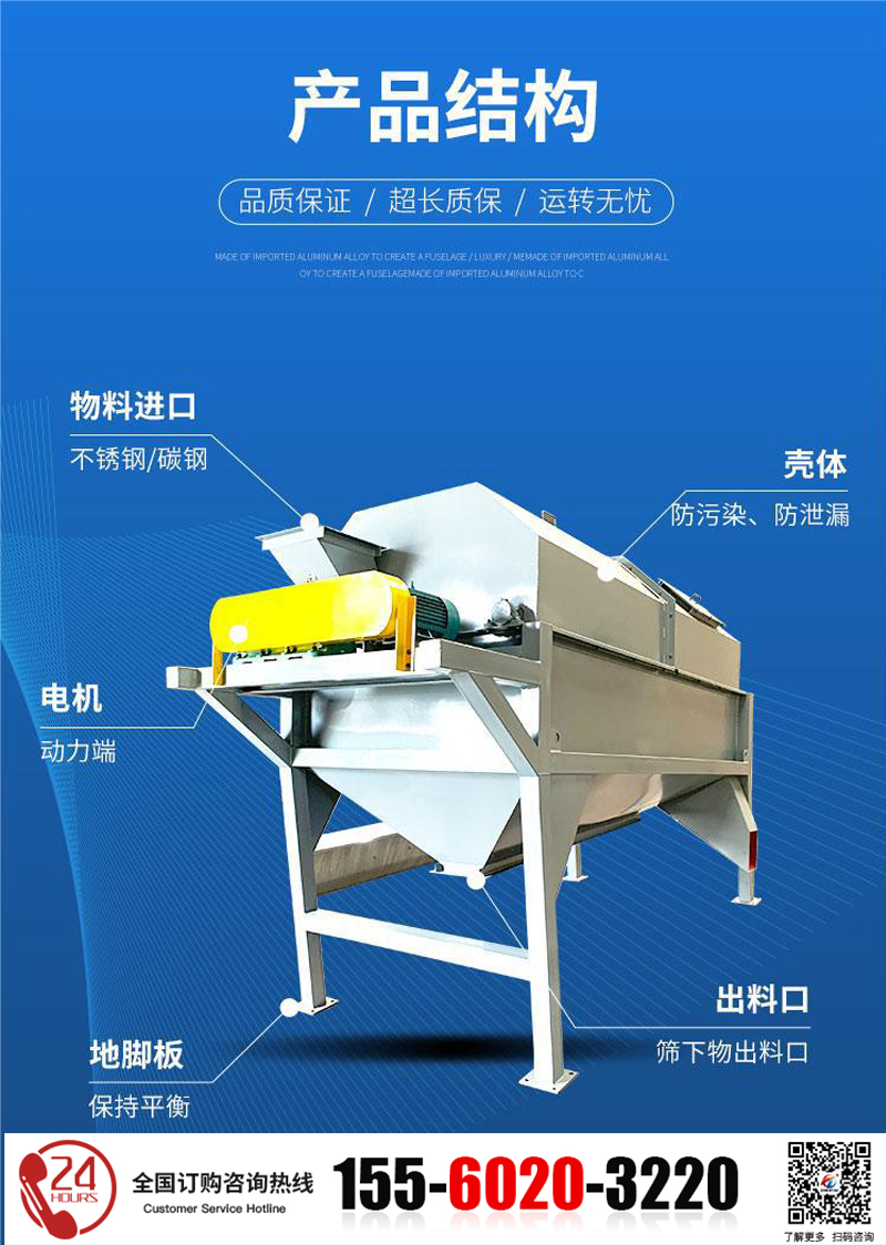 石英砂粗篩滾筒篩分機